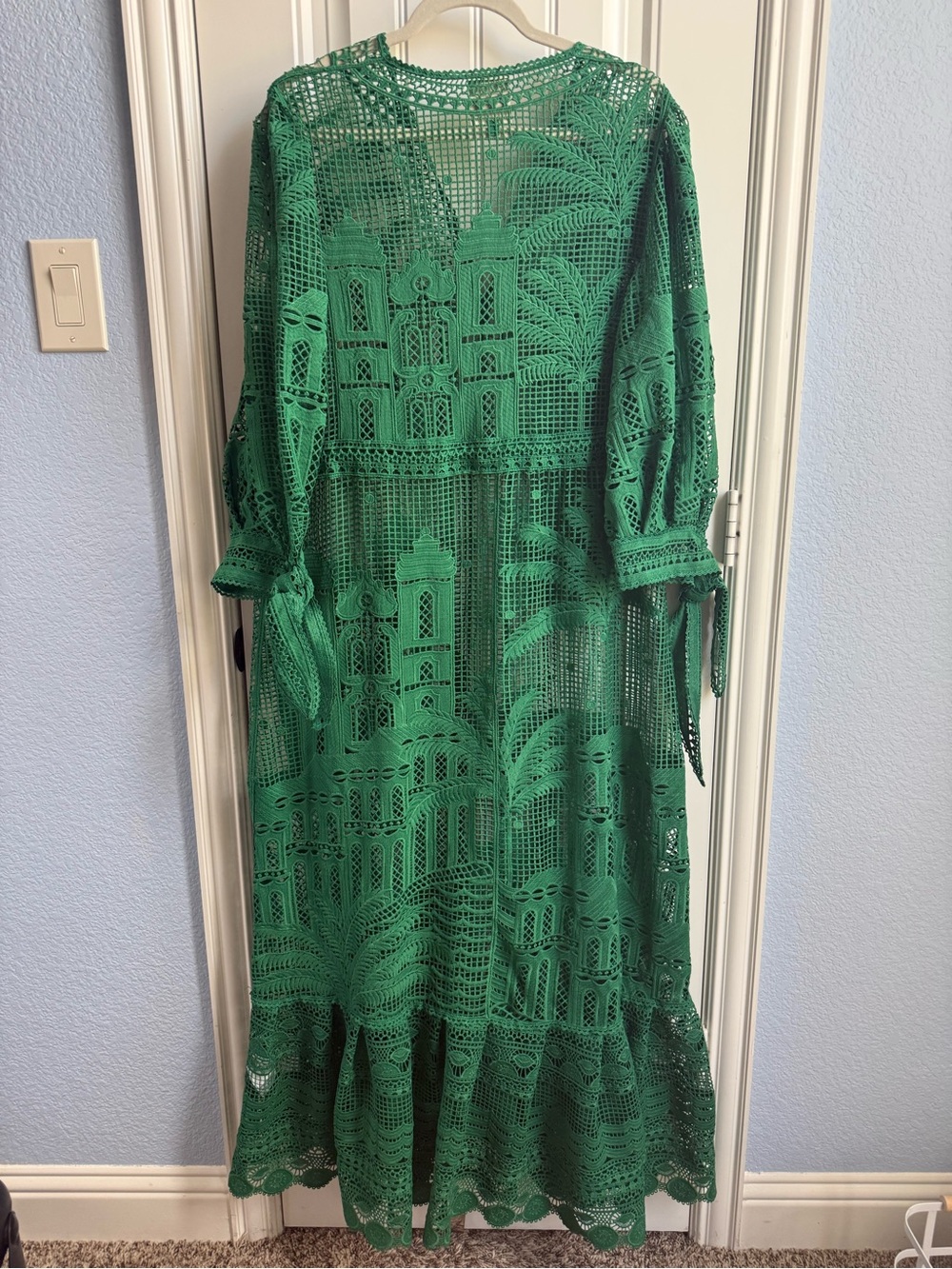 FARM Rio Emerald Green Crochet Maxi Dress - Picture 3 of 8